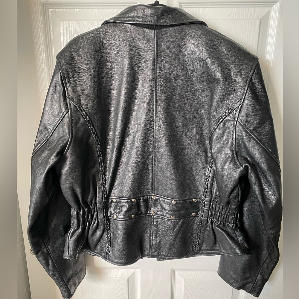 Biker Leather Jacket XXL